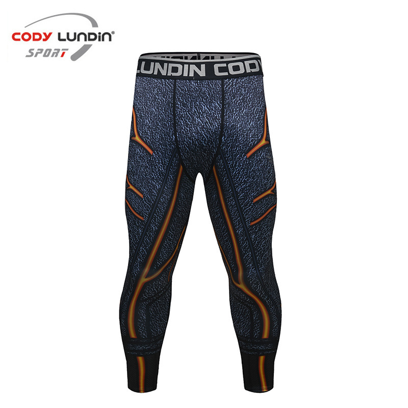 Picture of 2019 Winter new fitness trousers men running yoga 3D printing compression tights wholesale
