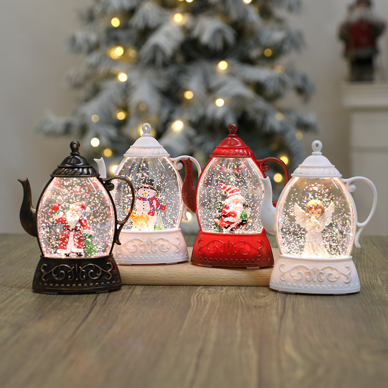 New cross-border Christmas water bottle sequin lights ornaments hip flask lights Christmas hand gifts Christmas lights