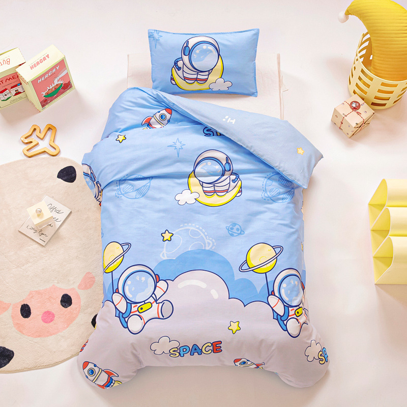 Picture of Kindergarten Quilt Three-Piece Set Baby Nap Quilt Children's Cotton Six-Piece Set Removable and Washable Cartoon Quilt for Summer