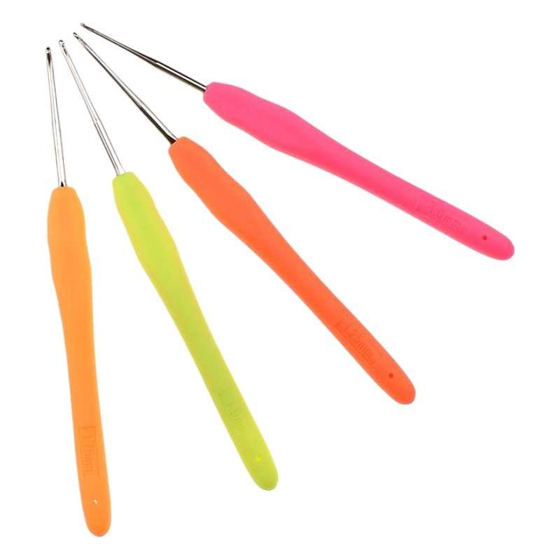 Cross-Border Household New Product Small Soft Handle Crochet Hook 1.0-1.75mm Lace Crochet Knitting Tools Complete Set Wholesale