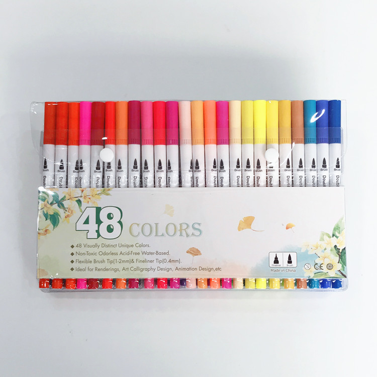 Picture of Amazon Double-Headed Hook Pen Color Marker Pen Soft-Head Watercolor Pen Art Supplies Children's Gift Painting Set