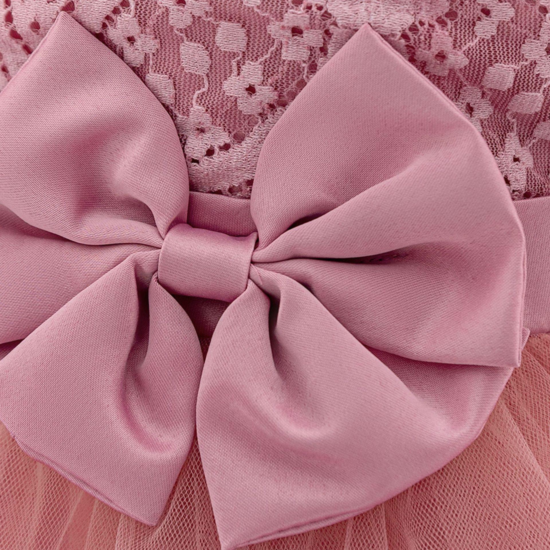Picture of Amazon New Girls' Dress Embroidered Bow Princess Dress Flower Girl dress Party Dress Kids Dress