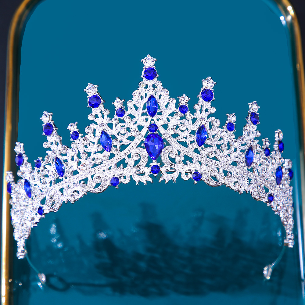 Picture of Bridal Crown New European-style headdress alloy with rhinestone crystal wedding dress accessories Amazon hair accessories