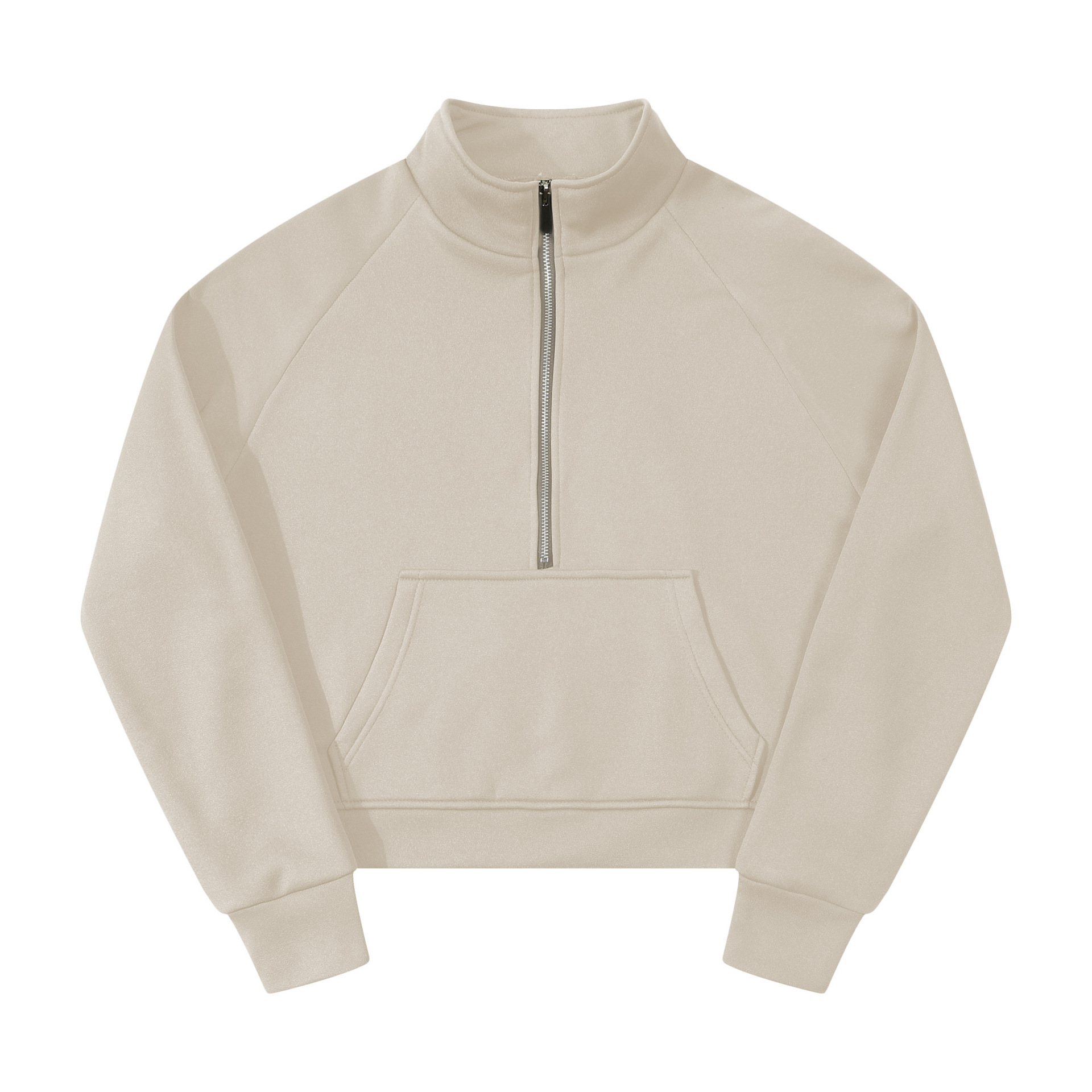 Picture of Foreign Trade European and American Raglan Sleeve Sweater Women's Autumn and Winter Fleece Loose Jacket Semi-Zipper Shirt with Vertical Collar Foreign Trade Long Sleeve Sweater