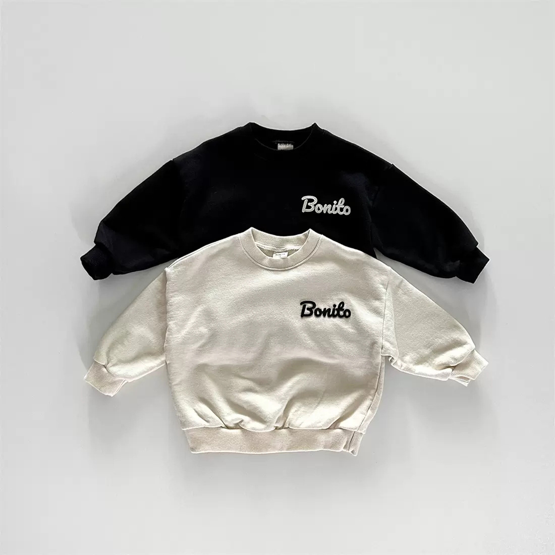 Spring and Autumn Clothing Korean Children's Clothing Baby's All-match Letter Base Shirt Children's Casual Crewneck Letter Sweater Simple Top