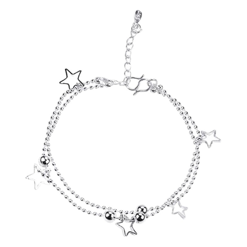 Hot Selling Bracelet Chain Anklet Korean Style Fashion Women's Double Layer Star Bracelet Foreign Trade Daily Jewelry Wholesale Factory