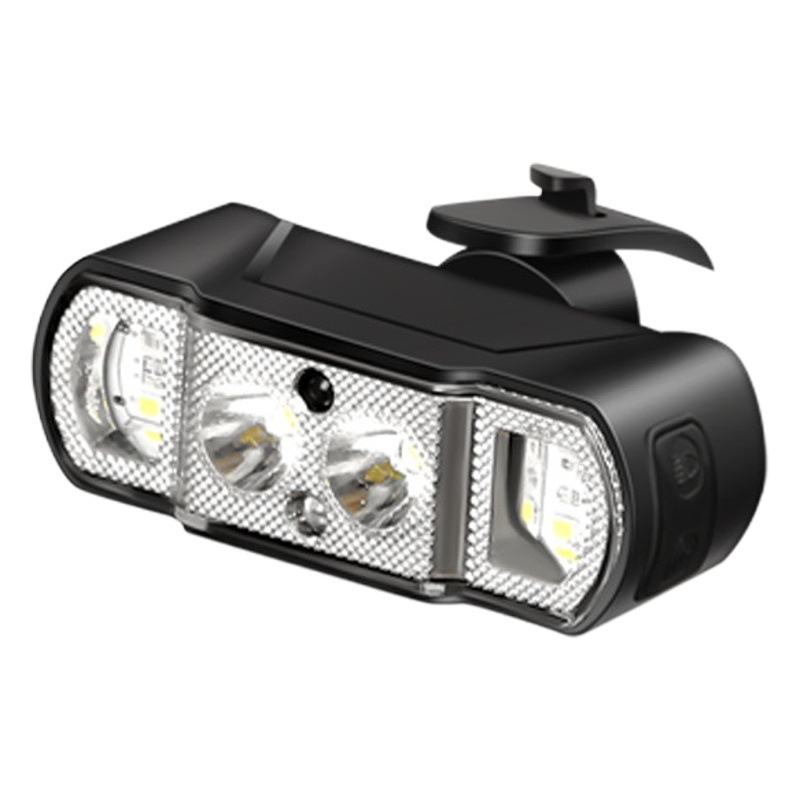 2024 new cross-border induction bicycle headlight warning light bright mountain bike headlight red and blue hand swing induction light