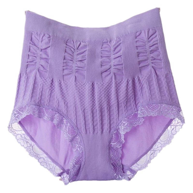 Women's chubby girl Mom plus size Slim 100.00kg High Waist Body Shaping Seamless Abdominal Hip Lace Triangle Briefs