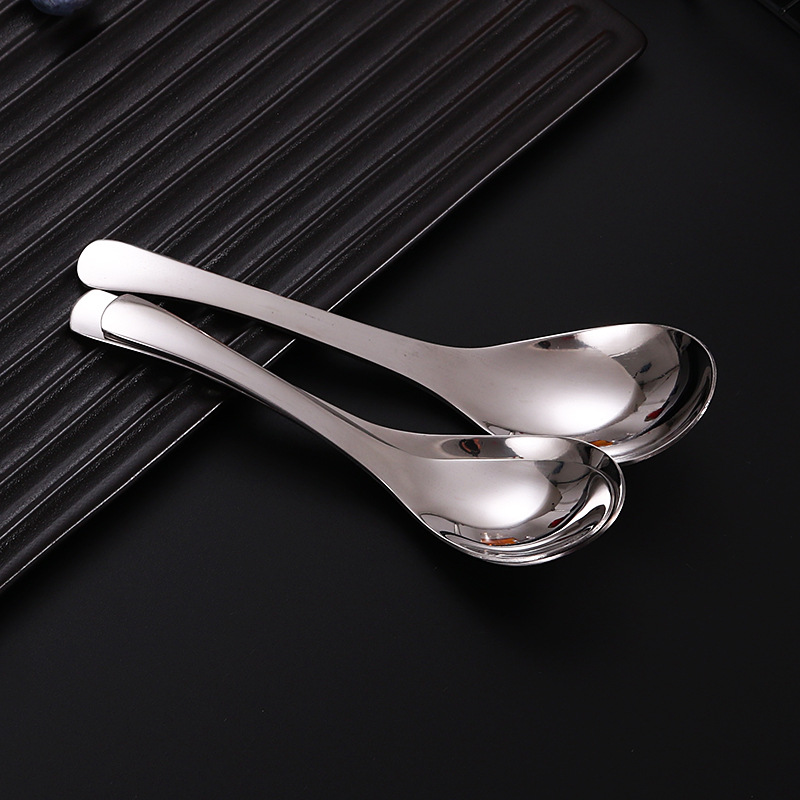 Picture of New Chinoiserie Thickened Stainless Steel Chinoiserie Spoon Stainless Steel Tableware Eating Spoon Small Round Spoon Spoon Palace Spoon