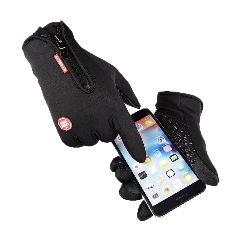 Winter adult riding gloves windproof waterproof non-slip driving Sports Fitness Mountaineering skiing warm zipper gloves