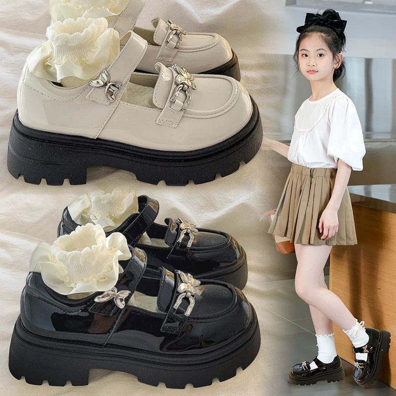 Girl's Small Leather Shoes 2025 Spring New Children's Princess Girl's Western Style Soft Bottom British Style Dance Shoes