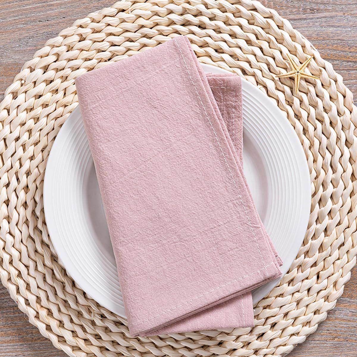 Napkin Cloth Cotton Linen Mouth Cloth Kitchen Hotel Folding Flower Dining Table Western Restaurant Decoration Cross-border Hot Selling Napkin Shooting
