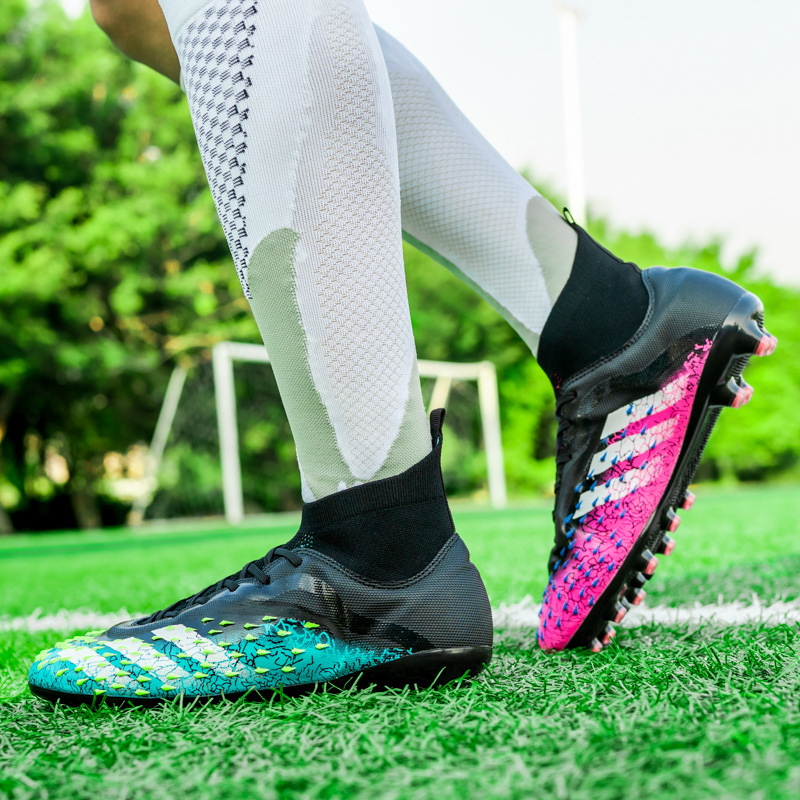 Picture of Falcon high-top football shoes long nail AG youth middle school student sneakers sports artificial lawn TF broken nail men