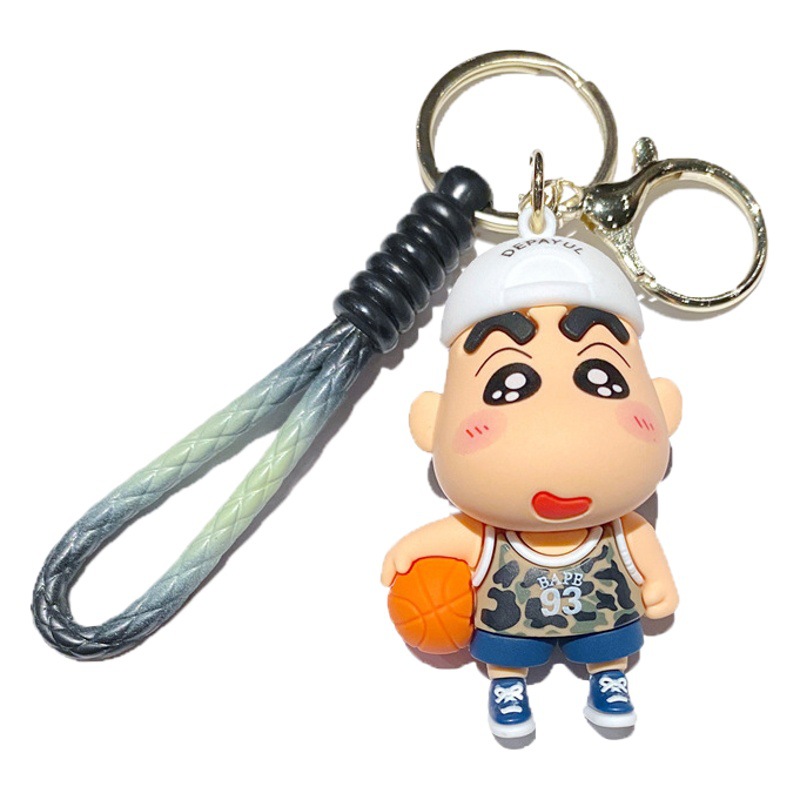 Cute crayon small new skateboard three-dimensional doll car keychain pendant ornaments night market stall push gifts