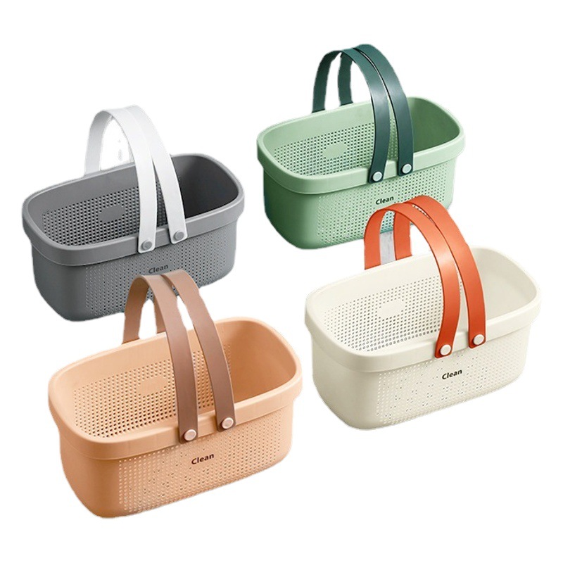 Portable Bath Basket Plastic Bathroom Bath Basket Student Bathhouse Bathroom Sundries Storage Basket Washing Bath Basket