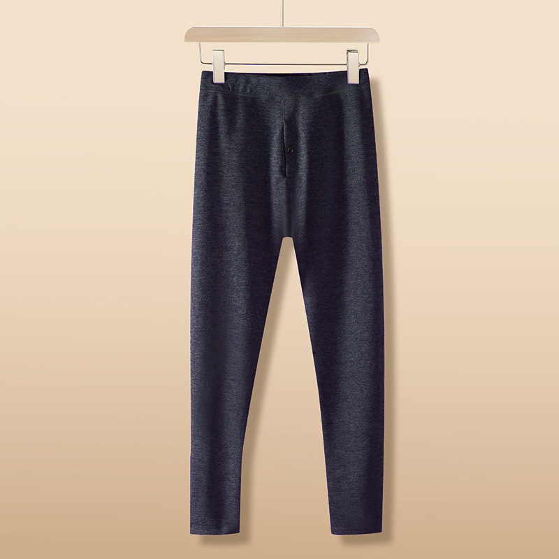 Picture of 5A antibacterial autumn and winter wear bottoming autumn pants double-sided sanding cotton wool pants thread pants wool silk men's warm pants
