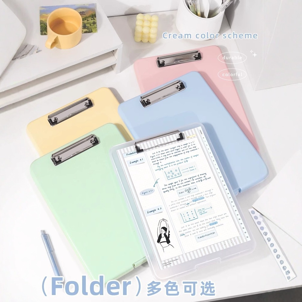 A4 Folder Test Paper Large-Capacity Storage Clip Storage Box Board Student-Specific Organizing Artifact Desktop Note