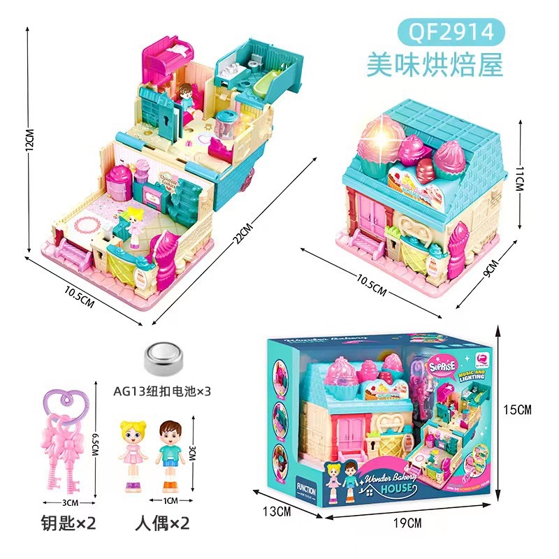 Picture of Cross-border Children's Variables Surprise Cabin Girl Simulation Princess Castle Villa Model Doll House Play House Toys