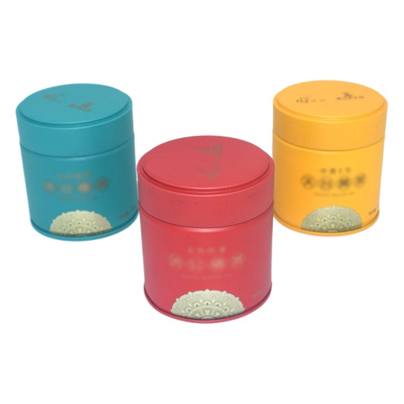 In stock matcha sealed tea iron can welding spiral tinplate can iron box round green tea black tea small iron can