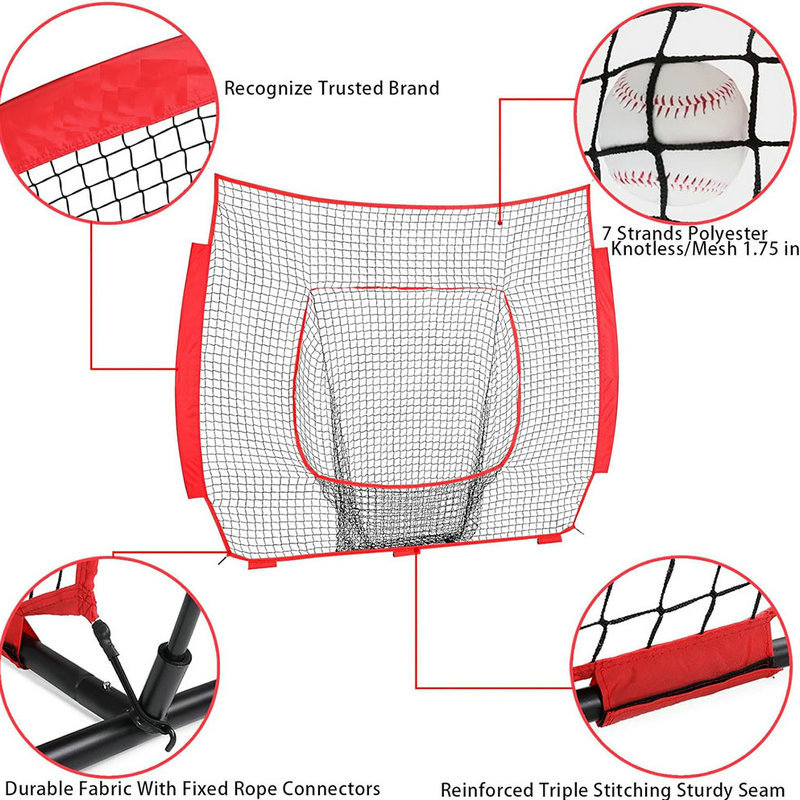 Picture of 7x7ft Baseball Net Pure Net Indoor Outdoor Baseball Practice Net Softball Strike Practice Net Portable Rebound Net