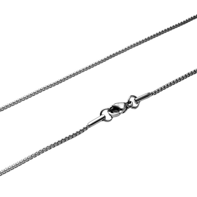 Picture of Stainless Steel Square Pearl Necklace Titanium Steel Jewelry with Chain Women's Versatile Chain Wholesale DIY Accessories European and American Men