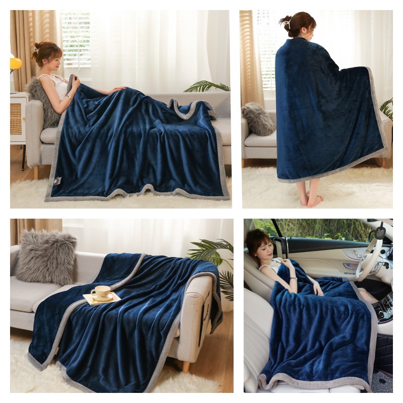 Picture of Muji Blanket Nap Blanket Flannel Blanket Blanket Coral Fleece Air-conditioning Blanket Winter Thickened Fleece Blanket Wholesale