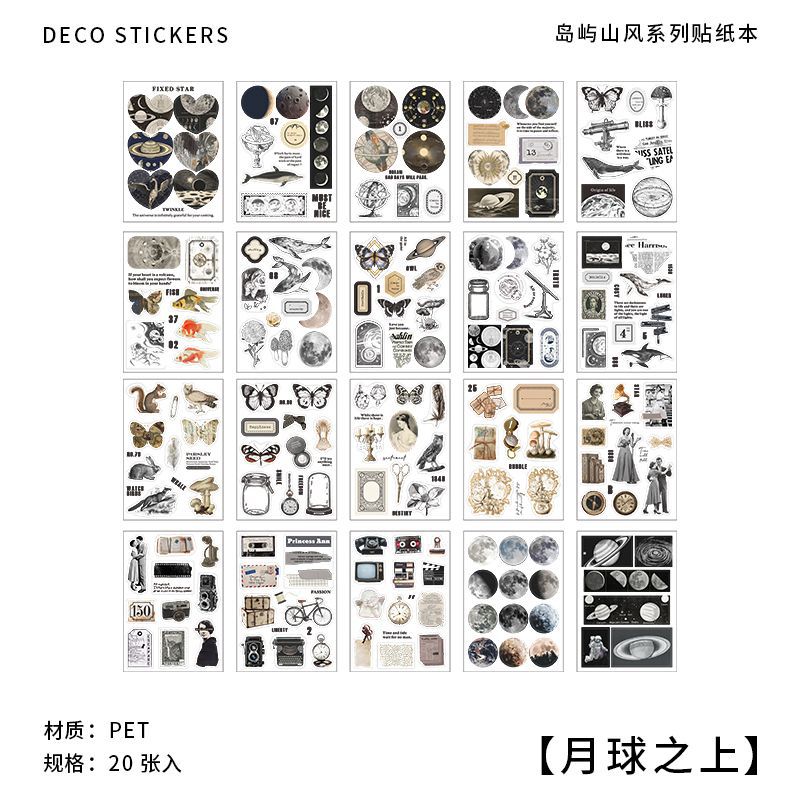 Picture of Island Mountain Wind Series Infeel.Me PET Sticker Book Retro Picture Book Book Material Decorative Sticker 20