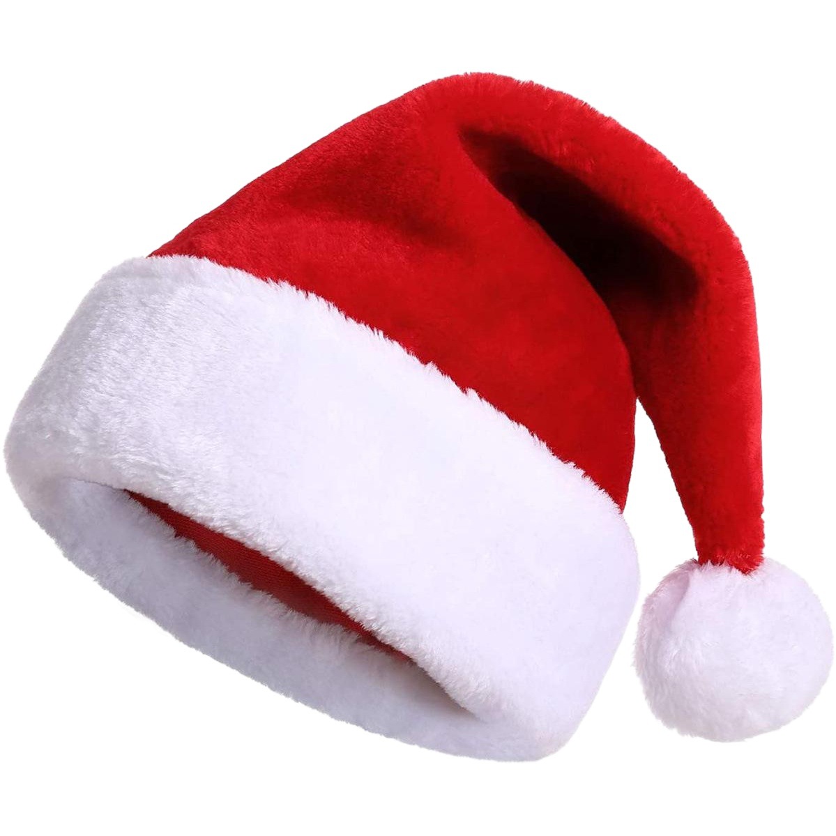 Christmas short velvet high-grade Christmas hat children's adult shape Santa Claus plush decorative hat festive atmosphere props