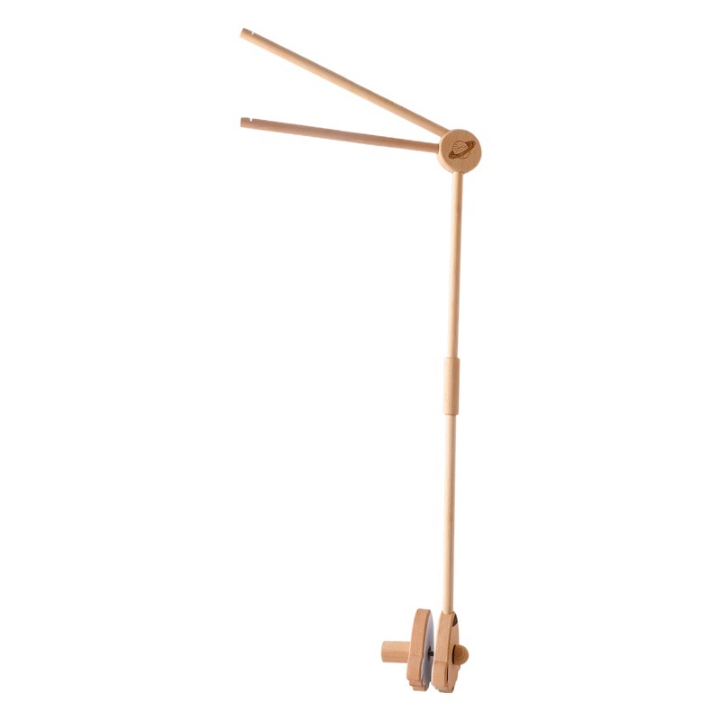 Wooden Rotatable Bed Hanging Shelf Double Hanging Rod Multifunctional Crib Rocket Shape Baby Comfort Bed Bell Bracket