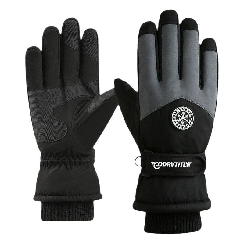 Autumn and Winter Ski Gloves for Men and Women Couple Riding Sports fleece-lined Thickened Windproof Waterproof Cold-proof Touch Screen Warm Gloves