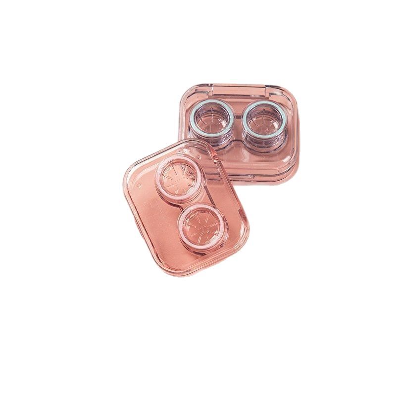Picture of in stock contact lens box portable transparent mini simple contact lens duplex box without screw lid integrated box supply