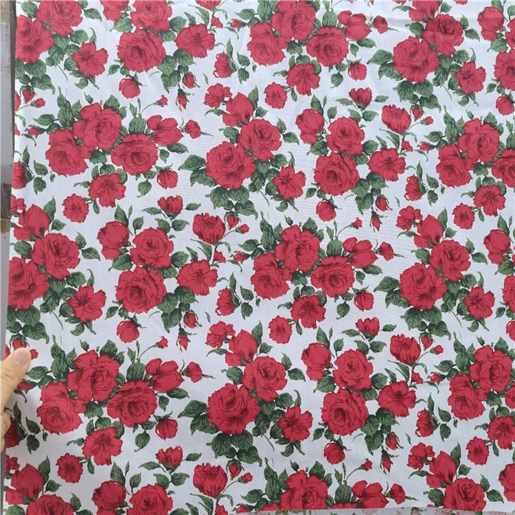 Picture of 3 Color Rose Cotton Twill Printed Fabric Bedding Handmade Home Clothes Pajamas Doll Fabric Wholesale