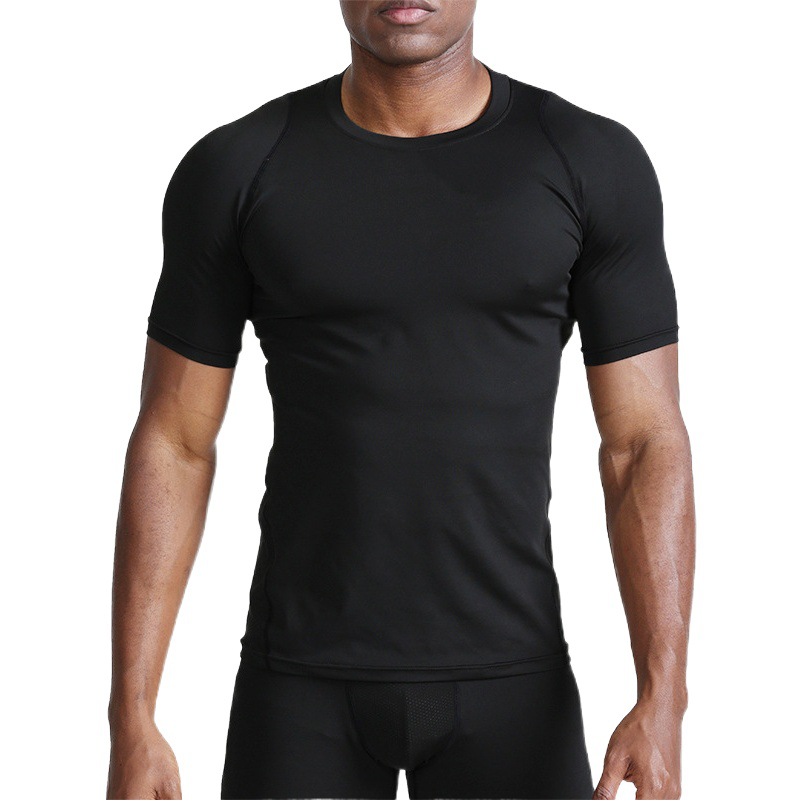 Summer Basketball Quick-Drying Running Tight Sports Short-Sleeved T-Shirt Men's Tops Bodysuit Men's Quick-Drying Elastic Clothing