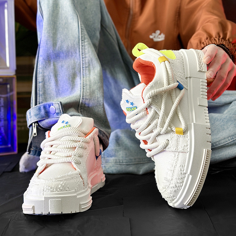 Youpin 2025 New Men's Shoes Niche Design Bread Shoes Men's Cloth-covered Casual National Fashion Shoes Men's Live Cross-border New