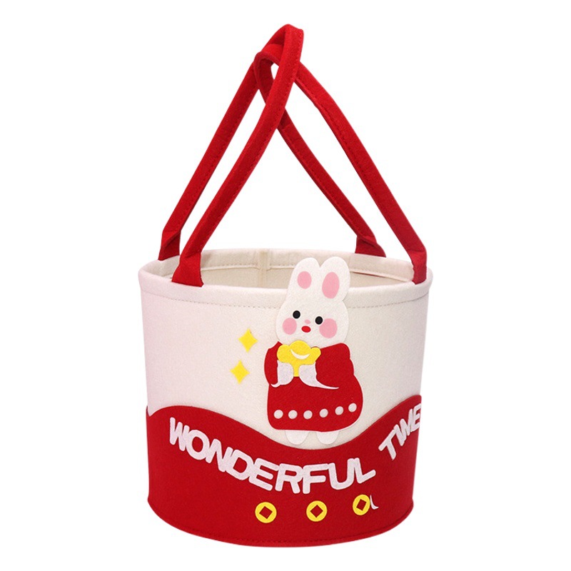 Felt Bag Hand Gift Handbag Cute Cartoon Commuter Felt Tote Bag Baby Feast Felt Bag