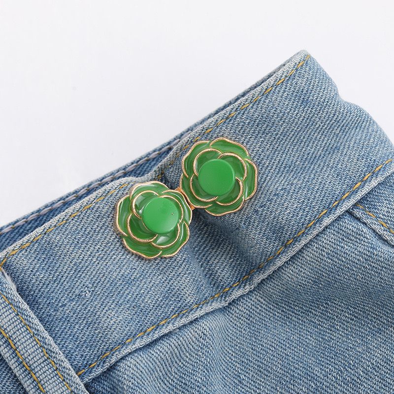 Picture of Chinese Knot Waist Buckle Pair Buckle Flat Bottom Removable Nail-free Seam-free Button Girl's Trouser Skirt Waist Size Change Artifact
