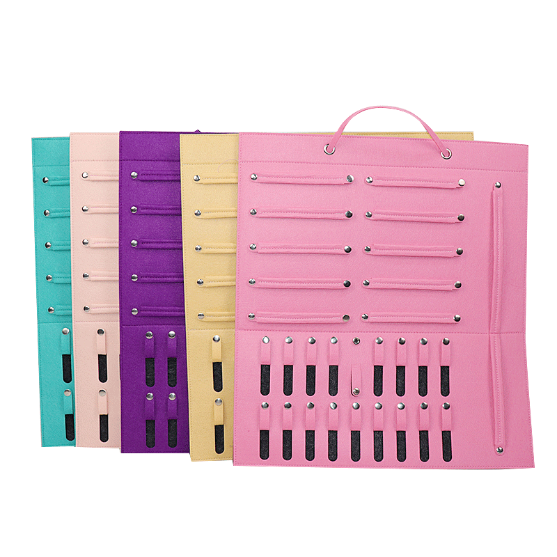 Cross-Border Wall-Mounted Felt Bag Jewelry Storage Bag Wall Storage Pouch Glasses Jewelry Earrings Storage Hanging Bag Creative