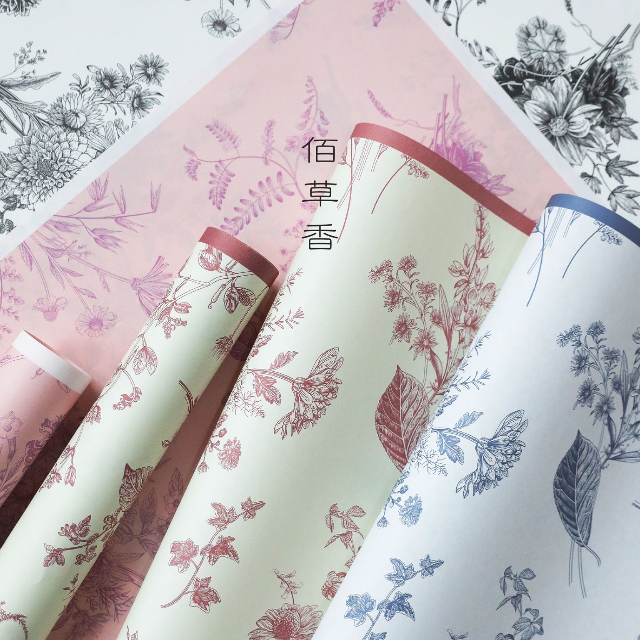Mother's Day Baicao Retro Flower Kapok Paper bouquet Rose Flower Wrapping Paper Material Thickened Flower Wrapping Paper