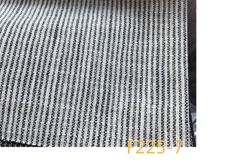 Picture of 9 Coated F225 Linen Polyester-Hemp Interwoven Polyester Black and White Plaid Stripe Fabric Shoe Cloth
