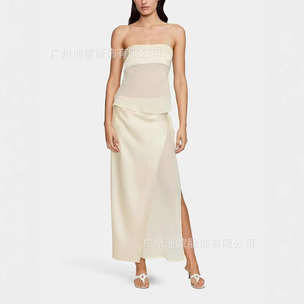 European and American Cross-border Skirt suit 2025 Early Autumn New Simple Commuting One-piece suit Skirt