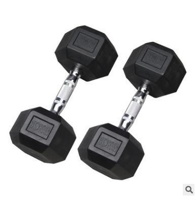 Source Manufacturer Black Hexagon Adhesive Dumbbell Hexagon Fixed Dumbbell Household Indoor Fitness Equipment Set