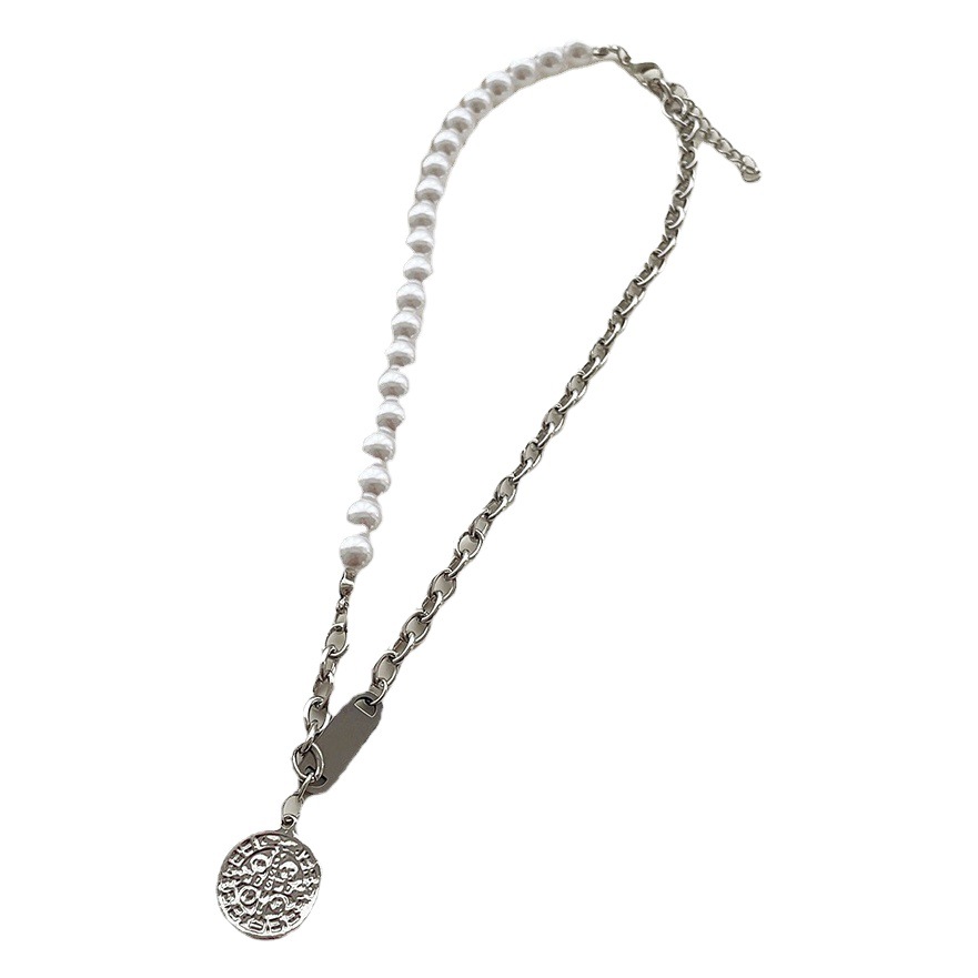 Korean ins Cold Wind Round Brand Necklace Female Niche Design Sense Internet Celebrity Hip Hop Trendy choke Collar Clavicle Chain