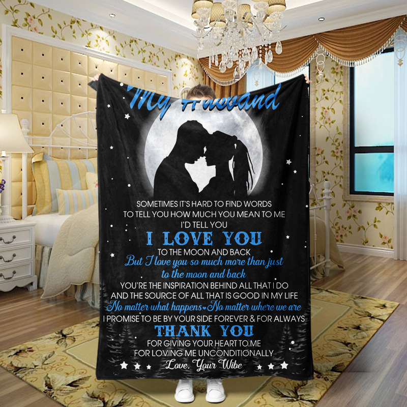 Picture of Family love teachers and students girlfriends love message flannel blanket summer air conditioning blanket autumn and winter nap printing blanket