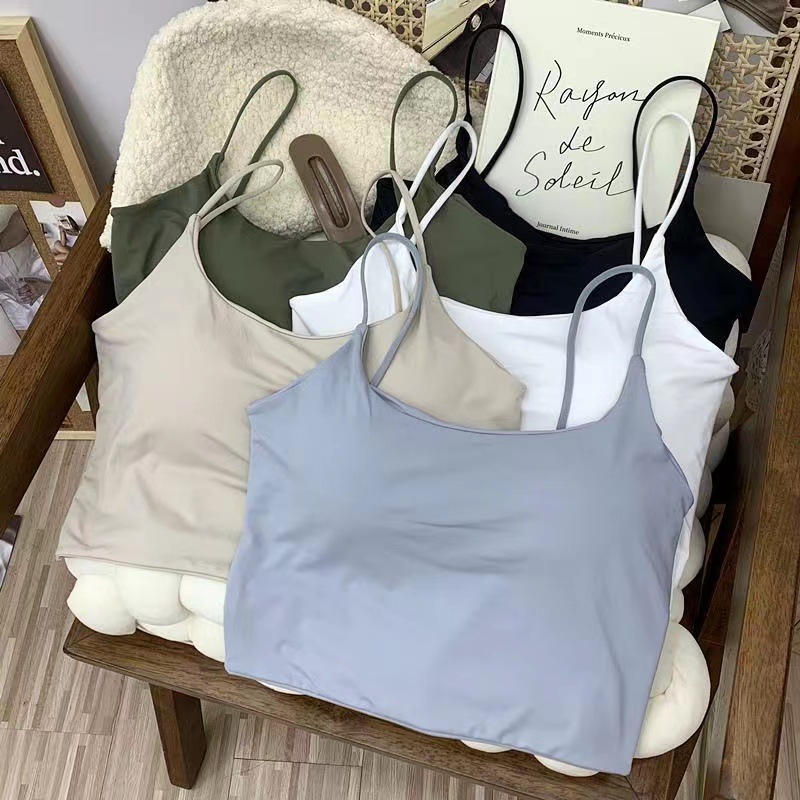Seamless Ice Silk beauty back underwear women's fixed Cup tube top small camisole bottoming outer wear inner and wrapped chest women's top