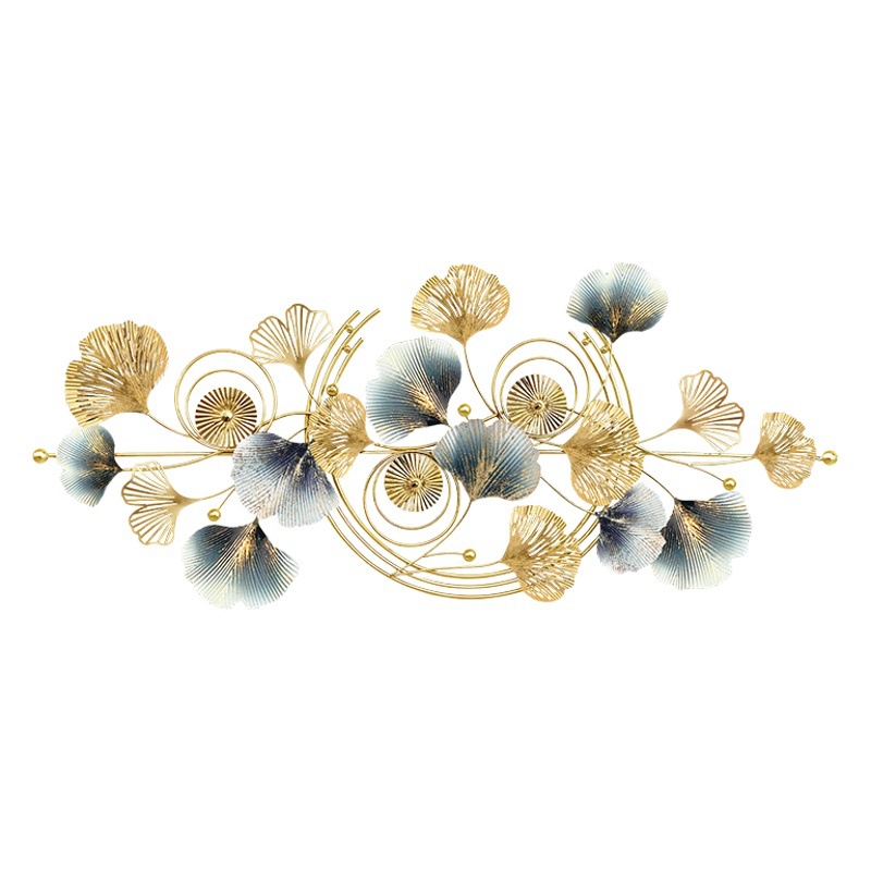 New Chinese style light luxury style wall decoration living room sofa background wall hanging piece bedroom wall hanging decoration ginkgo leaf wall decoration