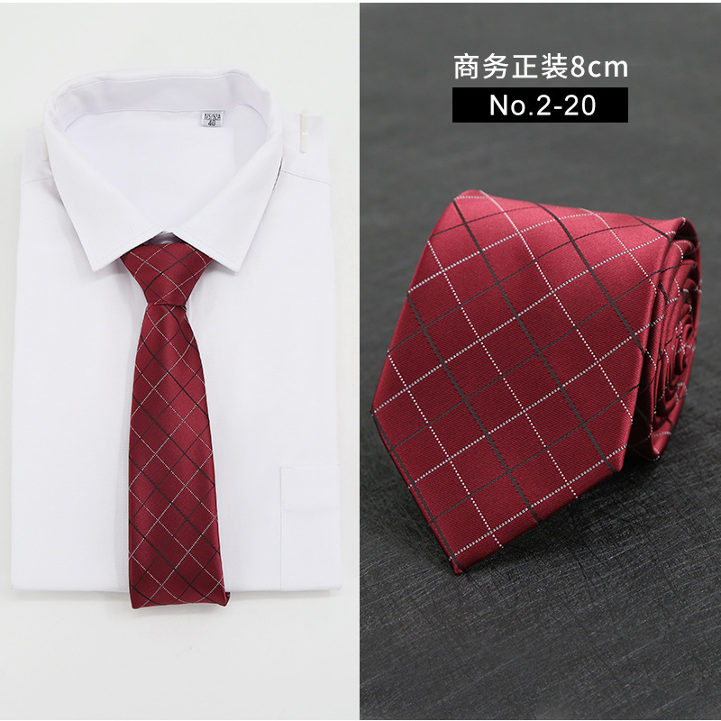 Picture of New Style Tie Men's Formal Business Casual Simple Style Solid Color Striped Arrow-Shaped Tie Manufacturer Ready Stock Wholesale