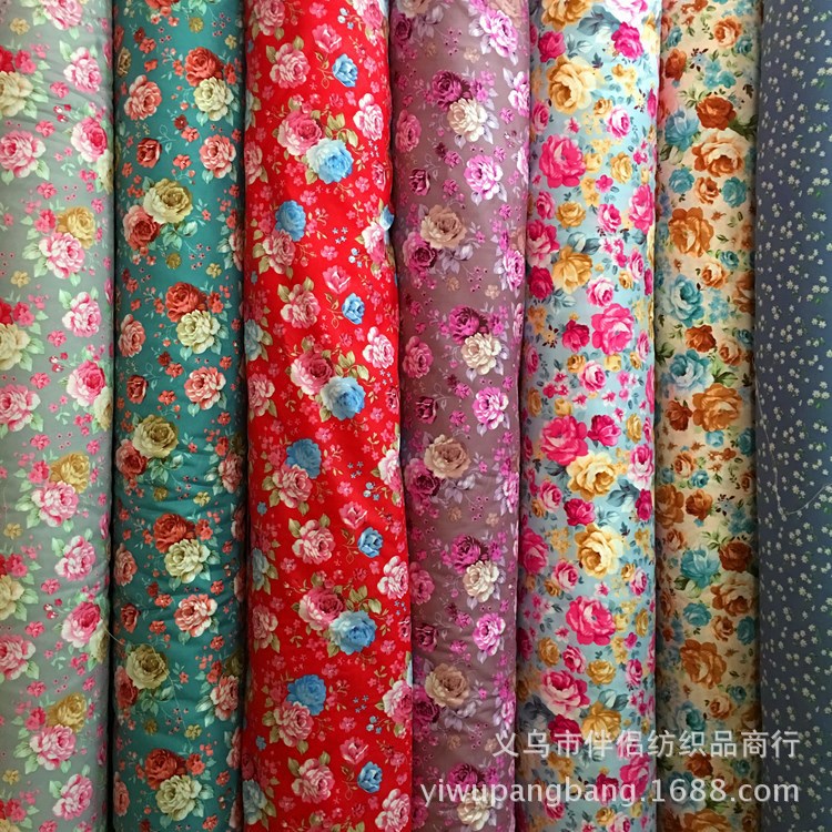 Factory spot 1.6 meters polyester fabric wholesale home fabric bags decorative vegetable cover pastoral polyester printed fabric