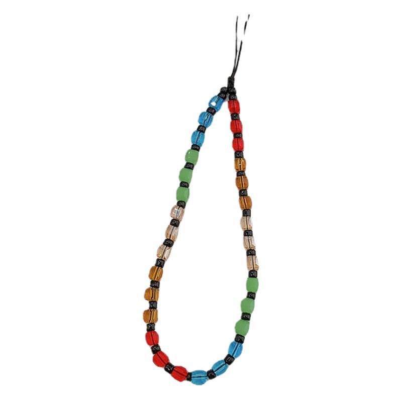 Trendy New Crystal Beaded Mobile Phone Chain Hanging Chain Hanging Chain Wrist Short Women's High-end Anti-lost Jewelry Mobile Phone Rope