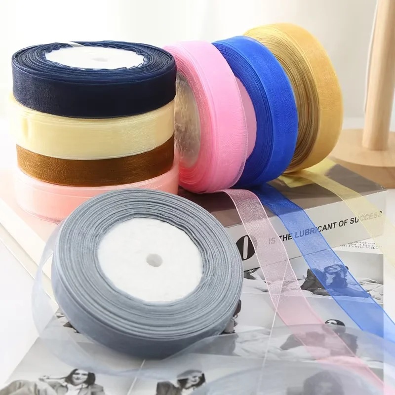 2.0cm Summer Hook Hat Jointless Ribbon Yarn with Chiffon Yarn Hook Hat Ribbon Wool Knitted Sun Hat