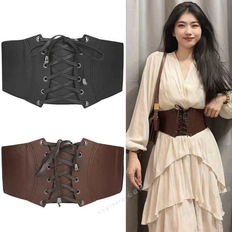 Vintage waist seal women's waist with wide belt with skirt coat punk style high quality decoration strap factory wholesale